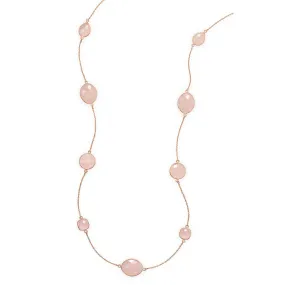 14 Karat Rose Gold Plated Rose Quartz Necklace