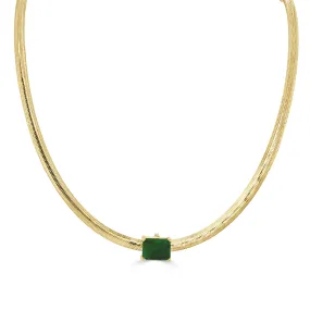 14K Gold Emerald Necklace - 2.07ct