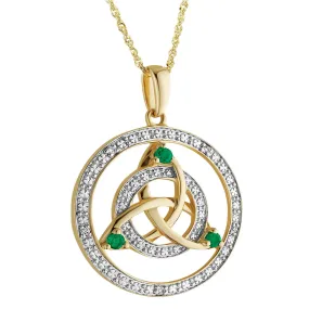 14K Gold Trinity Knot Diamond Necklace