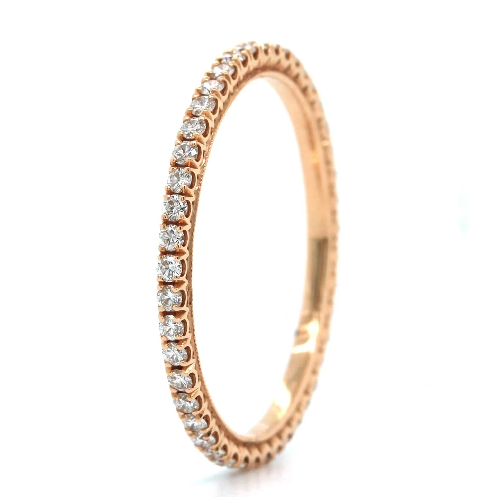 14K Rose Gold Prong Set Eternity Band