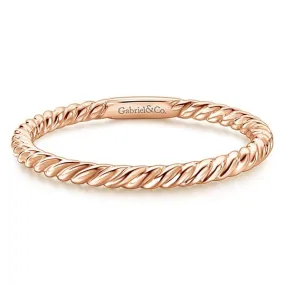 14K Rose Gold Stackable Band