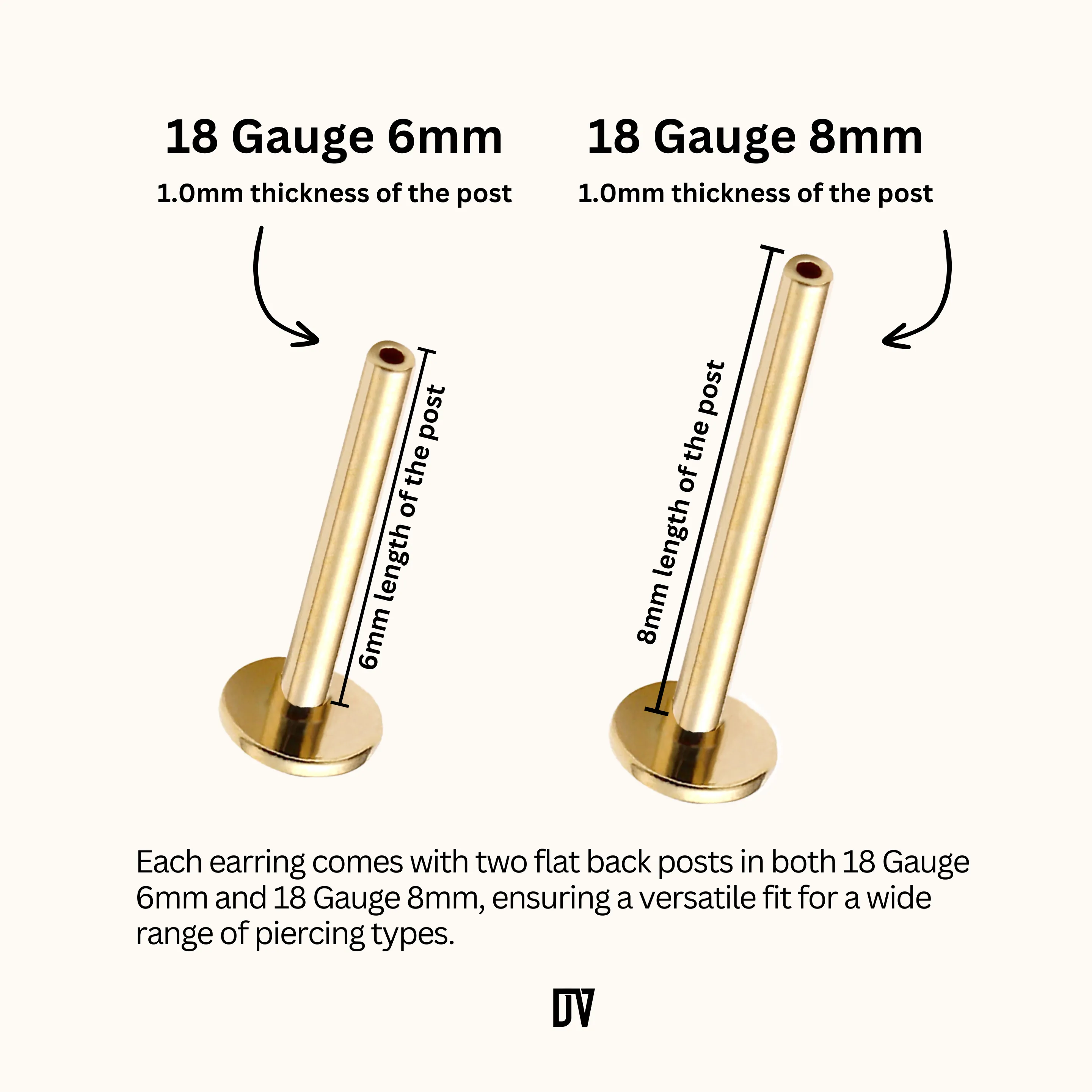 14K Solid Gold 2mm Opal Threadless Labret Flat Back Earring