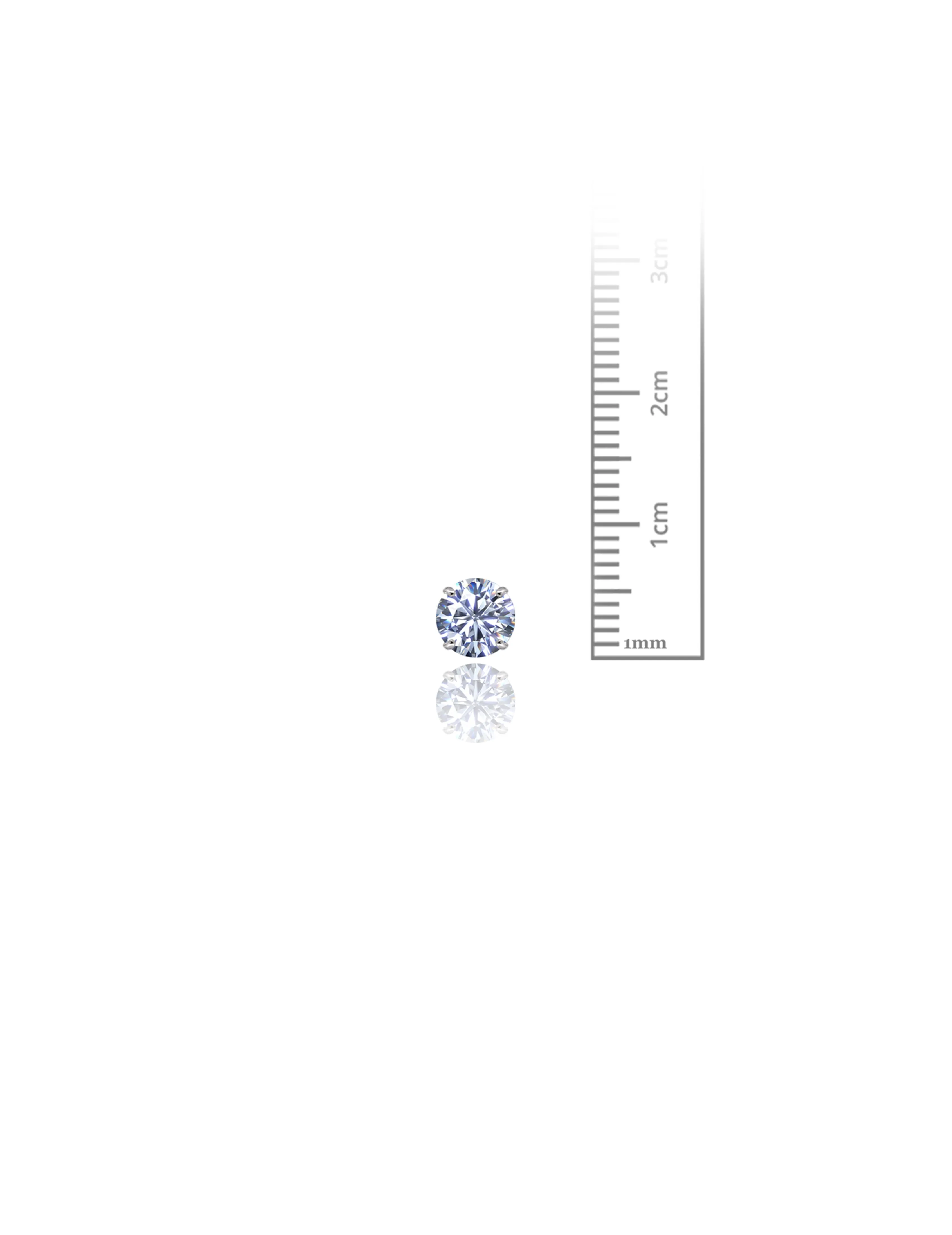 14K White Gold 6MM Round CZ Screwback Stud Earrings