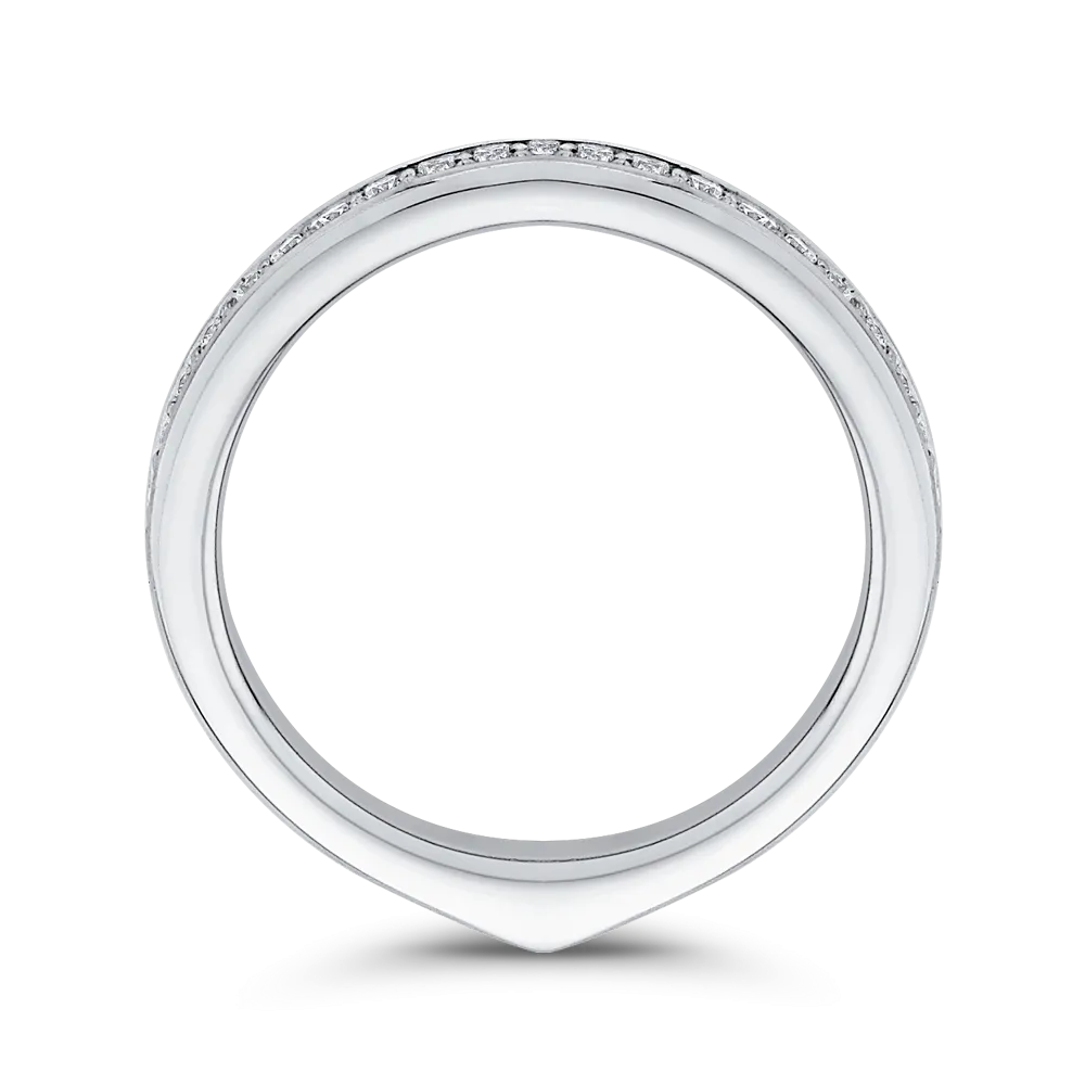 14K White Gold Round Diamond Half Eternity Wedding Band