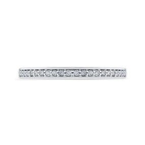 14K White Gold Round Diamond Half Eternity Wedding Band