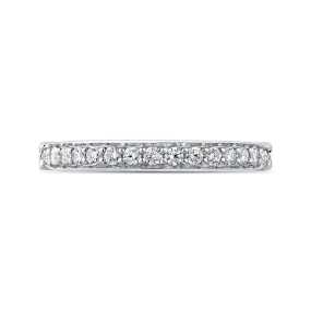14K White Gold Round Diamond Half Eternity Wedding Band