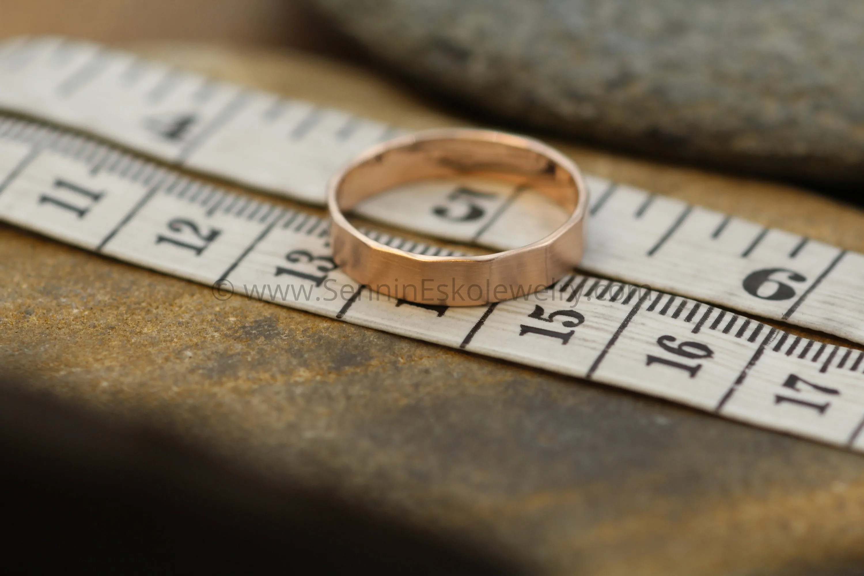 14kt White Gold 4x1mm Faceted Band - Matte Finish