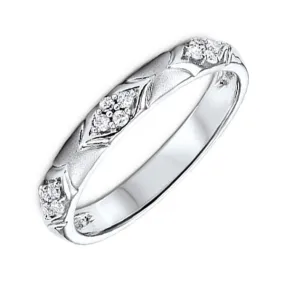14KT White Gold & Diamond Stackable Fashion Ring   - 1/8 ctw