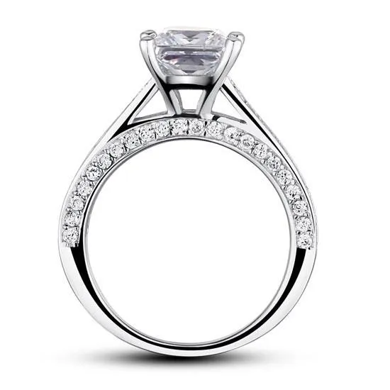 1.5 Carat Princess Cut Simulated Diamond 925 Sterling Silver Wedding Engagement Ring