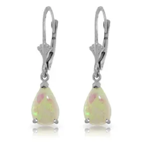 1.55 Carat 14K Solid White Gold Cream Of The Crop Opal Earrings