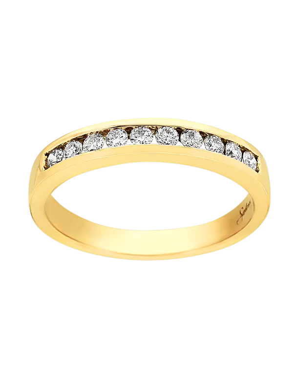 18ct Yellow Gold Diamond Set Wedding Band - 749651