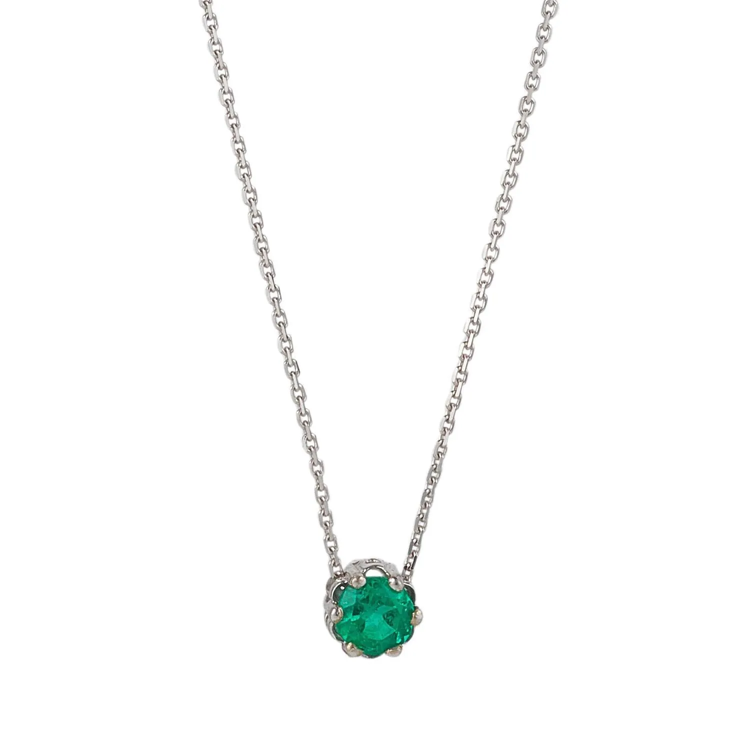 18kt Gold Emerald Pendant Necklace