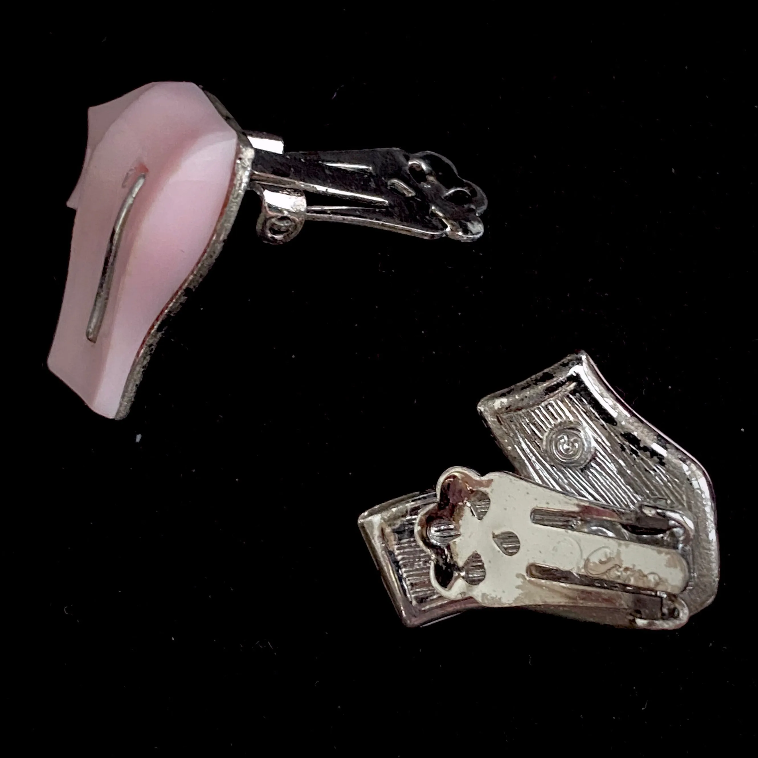 1950s Coro Pink Thermoset Earrings