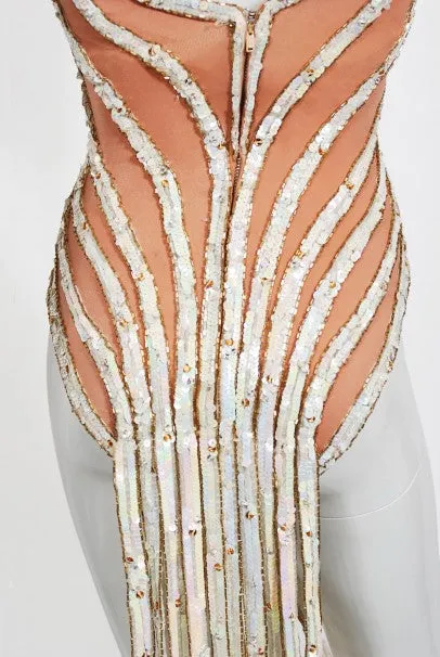 1978 Bob Mackie for Mitzi Gaynor Documented Sequin Feather Dance Costume