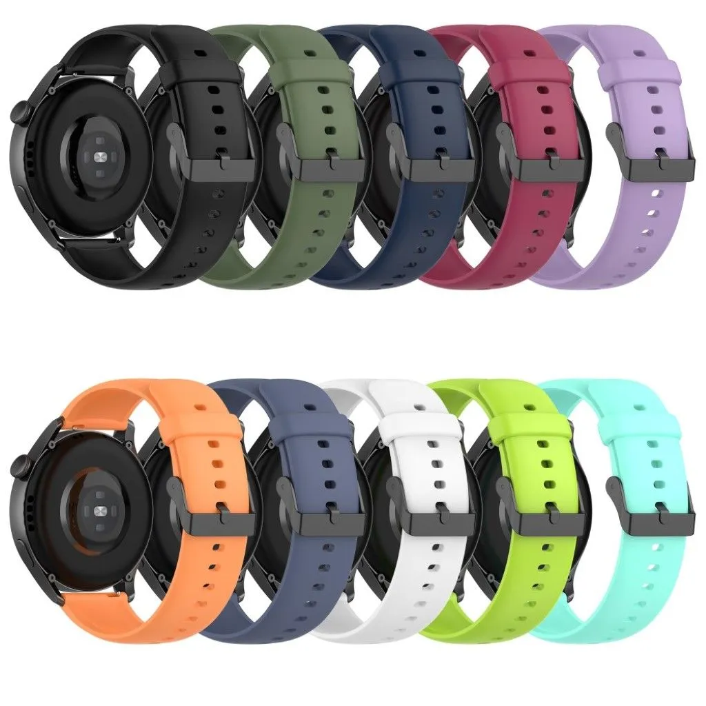 22mm silicone watch strap in stainless steel buckle for Huawei watch - Dark Green