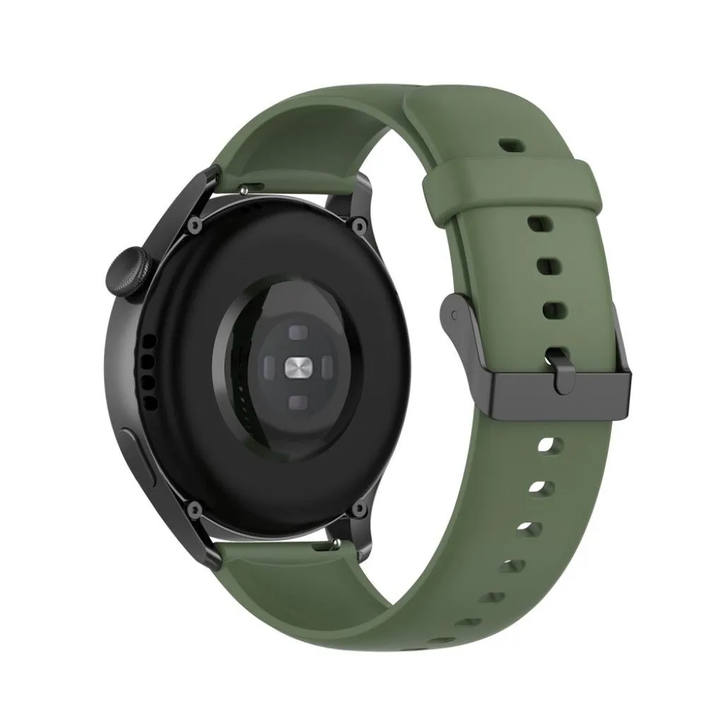 22mm silicone watch strap in stainless steel buckle for Huawei watch - Dark Green