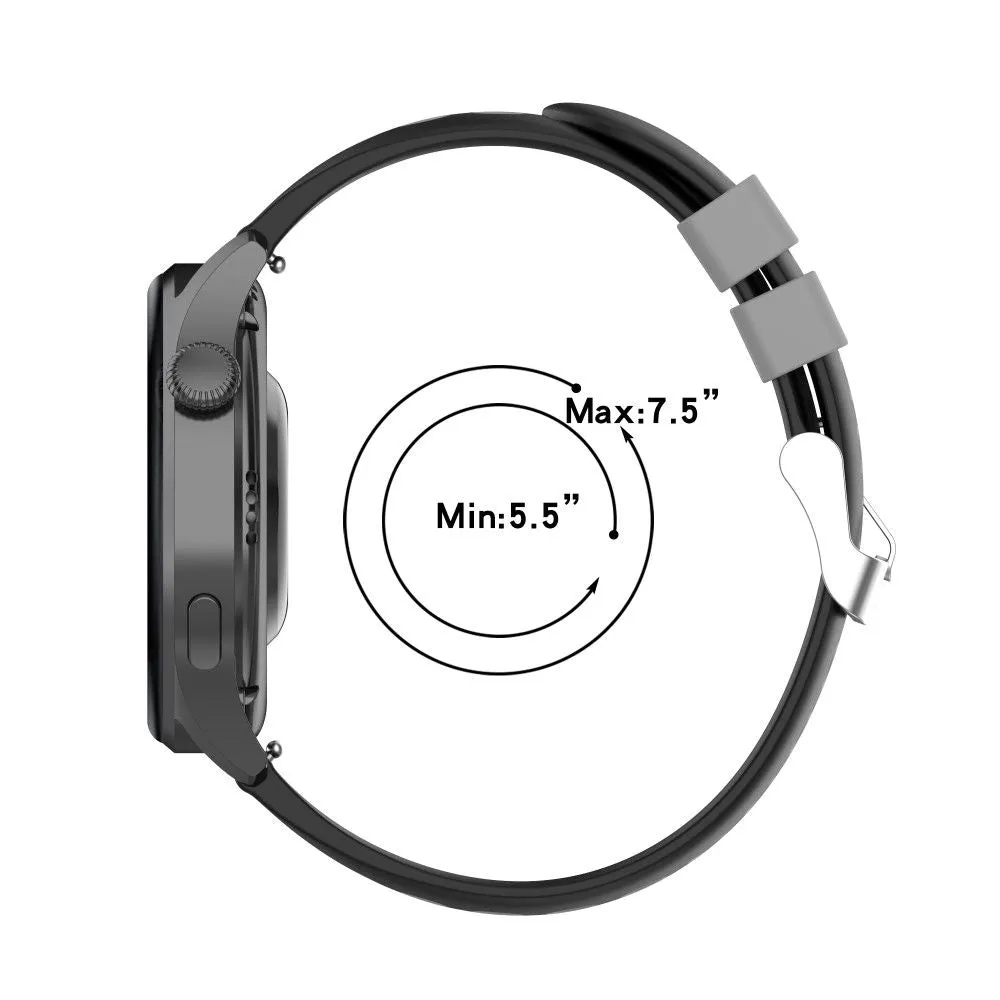 22mm Universal dual color silicone watch strap - Black / Grey