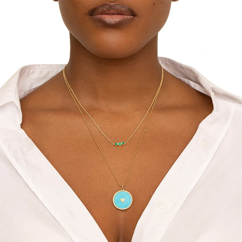 3 Illusion Set Emerald Necklace