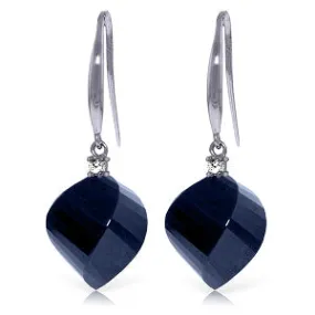 30.6 Carat 14K Solid White Gold Unpredictable Choice Sapphire Diamond Earrings