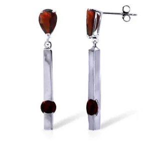 4.25 Carat 14K Solid White Gold Chandelier Earrings Garnet