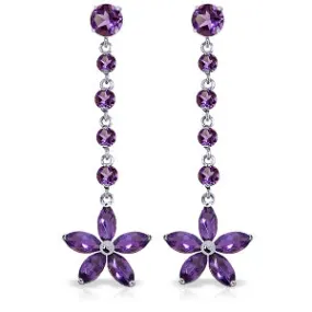 4.8 Carat 14K Solid White Gold Put Out The Light Amethyst Earrings