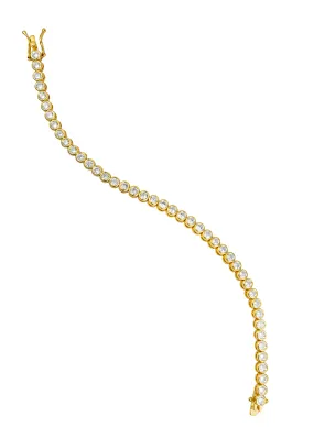 4mm Round Bezel Tennis Necklace / Bracelet with Cubic Zirconia Stones (H99)(I448)