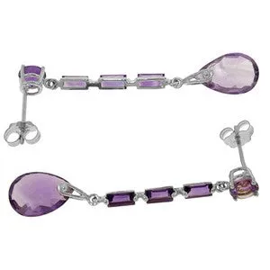 8.6 Carat 14K Solid White Gold Mend My Heart Amethyst Earrings