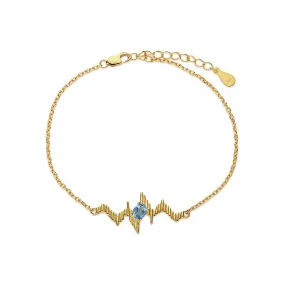 925 Silver Lightning Heartbeat Natural Topaz Bracelet