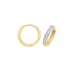 9CT Yellow Gold Hinged Zirconia Earrings ER001