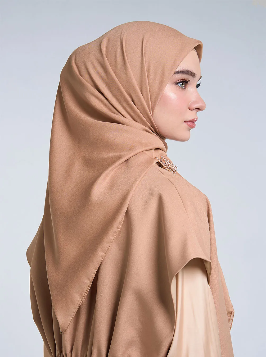 AIRY VOILE SCARF PLAIN KHAKI