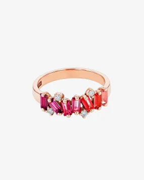 Amalfi Burst Red Ombre Half Band