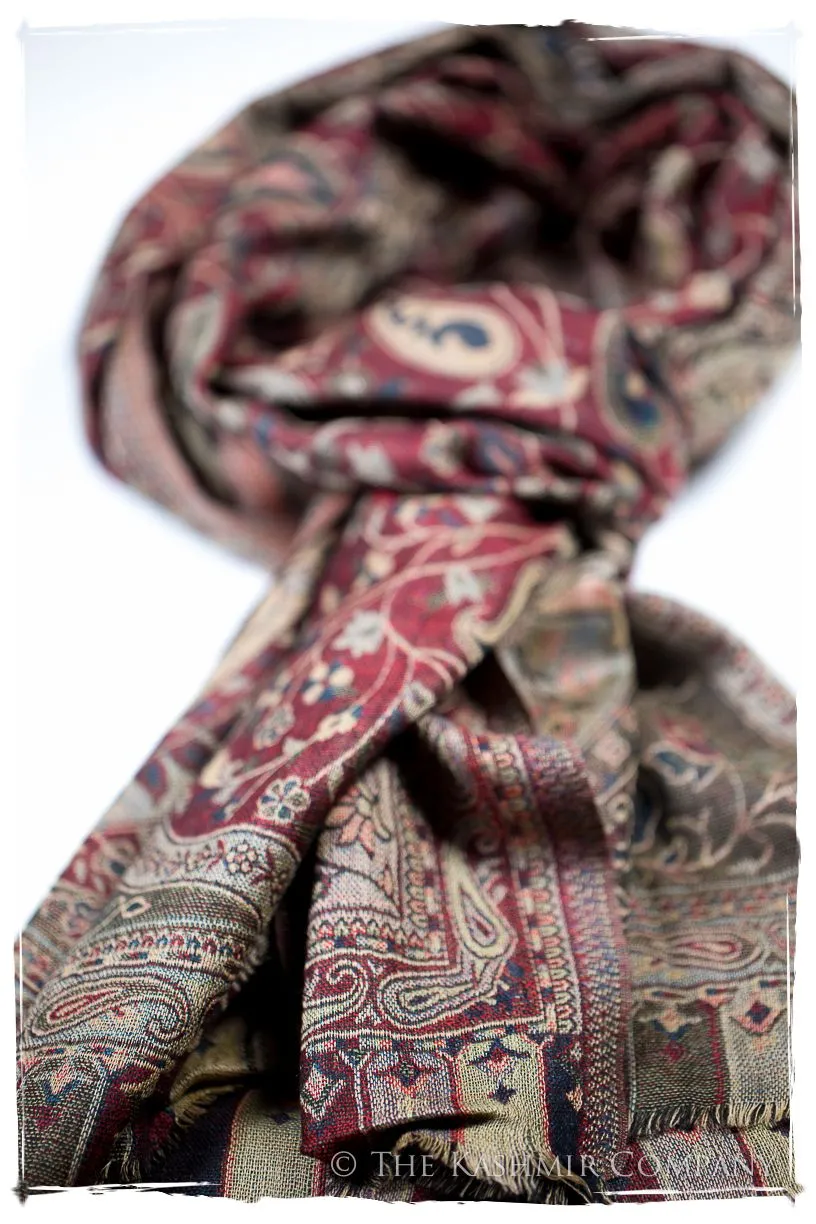 Annamaria Paisley Reversible Kashmir Wool Scarf