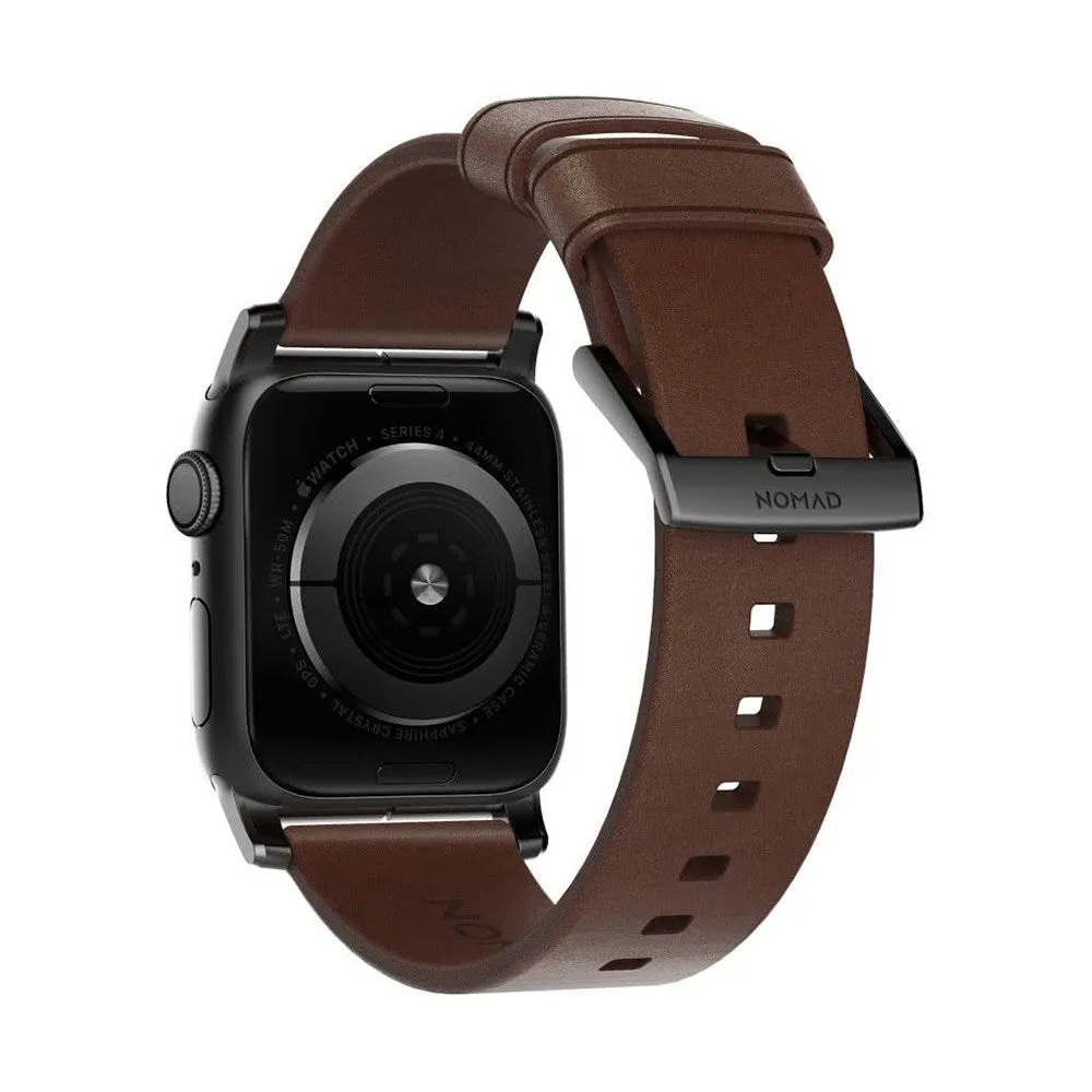 Apple Watch (38/40/SE/41/42mm) Nomad Modern Horween Band Rem - Rustic Brown / Black Hardware