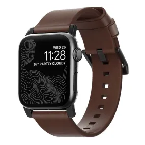 Apple Watch (38/40/SE/41/42mm) Nomad Modern Horween Band Rem - Rustic Brown / Black Hardware
