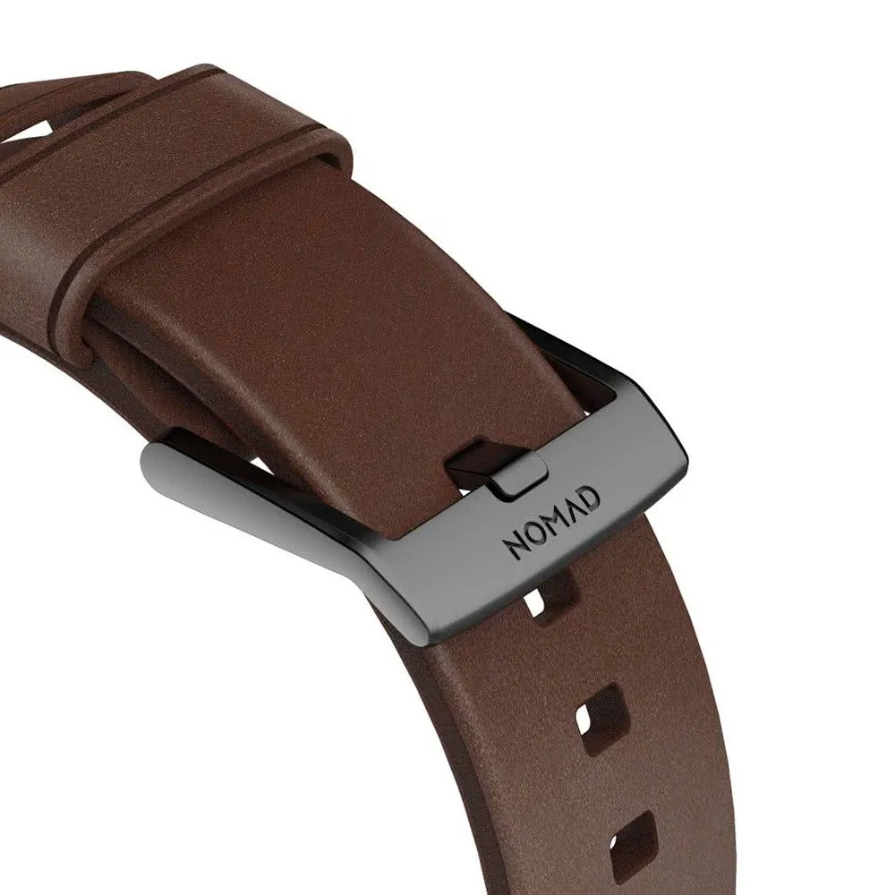 Apple Watch (38/40/SE/41/42mm) Nomad Modern Horween Band Rem - Rustic Brown / Black Hardware