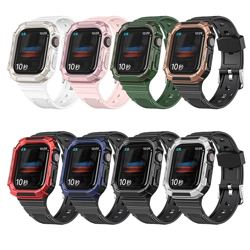 Apple Watch (41mm) dual color TPU cover with watch strap - Grass Green / Green