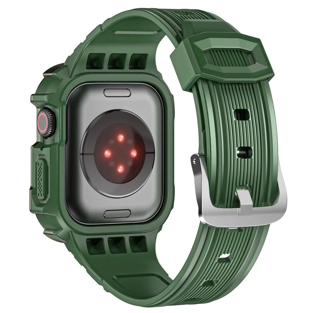 Apple Watch (41mm) dual color TPU cover with watch strap - Grass Green / Green