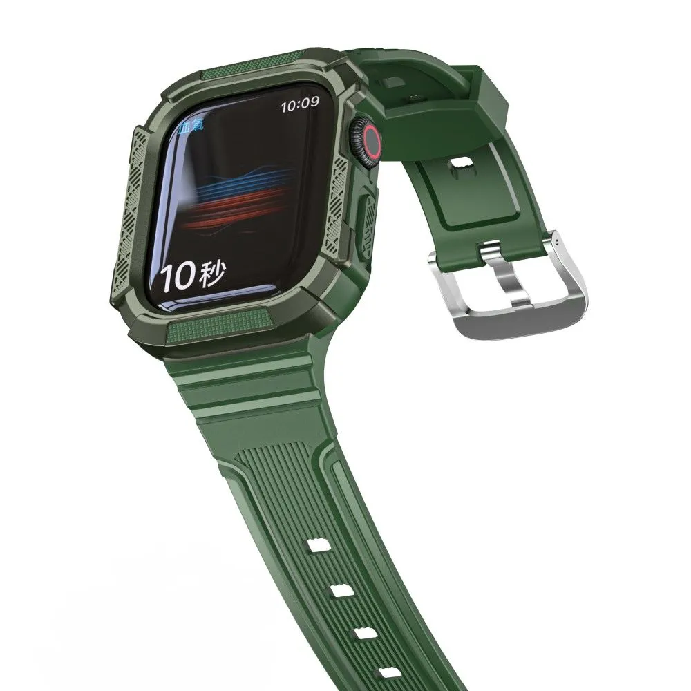 Apple Watch (41mm) dual color TPU cover with watch strap - Grass Green / Green