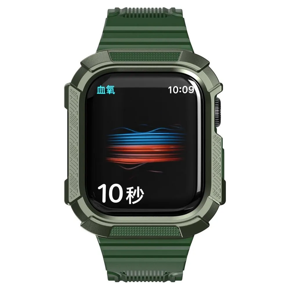 Apple Watch (41mm) dual color TPU cover with watch strap - Grass Green / Green