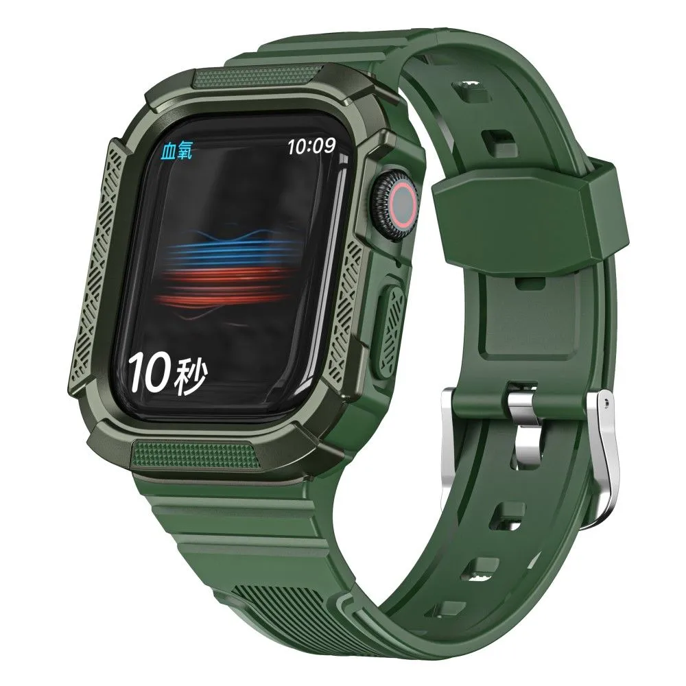 Apple Watch (41mm) dual color TPU cover with watch strap - Grass Green / Green