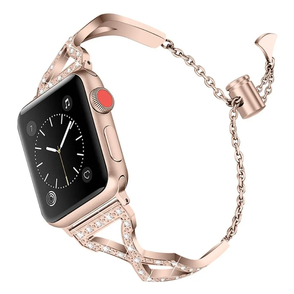Apple Watch (41mm) rhinestone 304 stainless steel watch strap - Gold