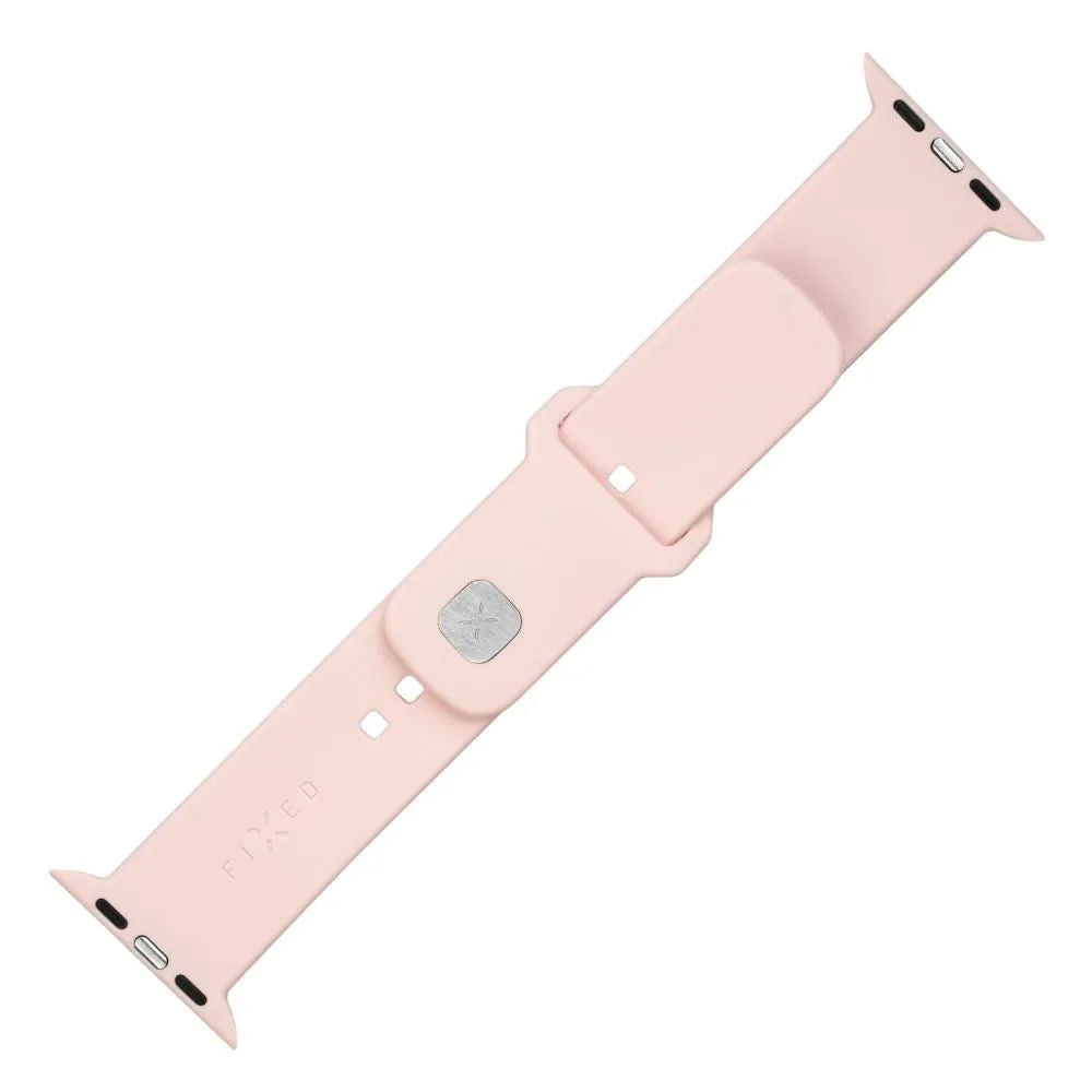 Apple Watch (42/44/SE/45/46/49mm) Fixed Sporty Silikone Rem Sæt - Lyserød