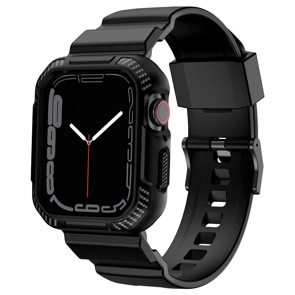 Apple Watch (42/44/SE/45mm) Plastik Cover og Rem - Sort