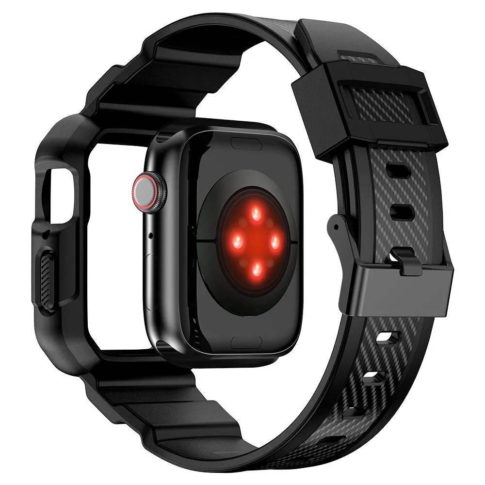 Apple Watch (42/44/SE/45mm) Plastik Cover og Rem - Sort