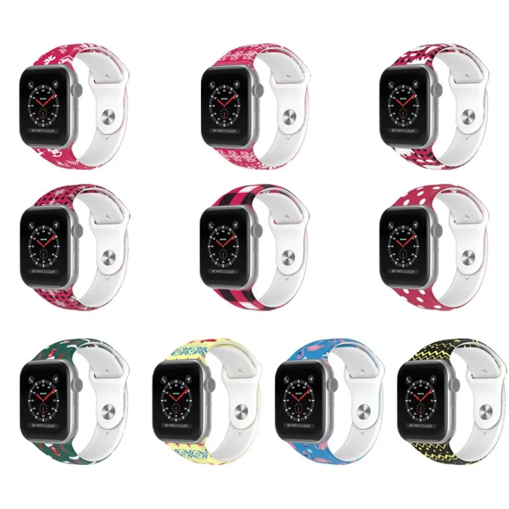 Apple Watch (45mm) christmas pattern silicone watch strap - Christmas Snowflake / Size: L