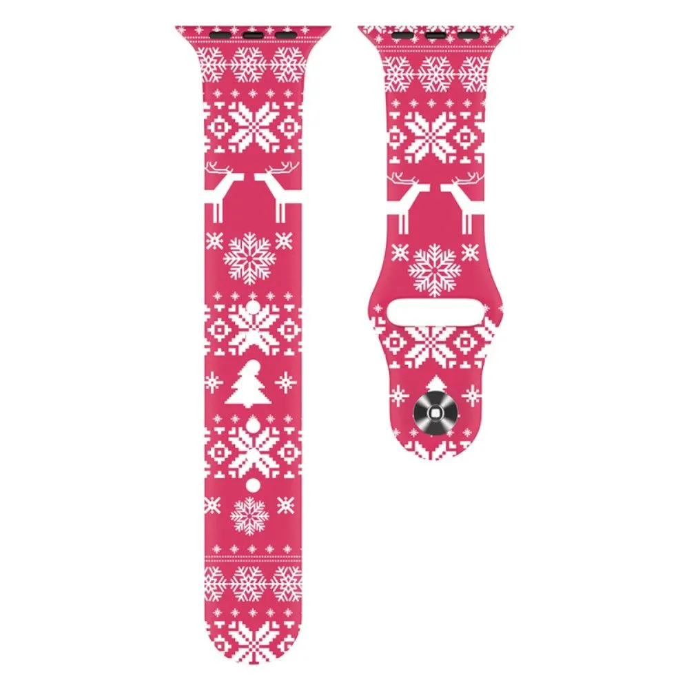 Apple Watch (45mm) christmas pattern silicone watch strap - Christmas Snowflake / Size: L