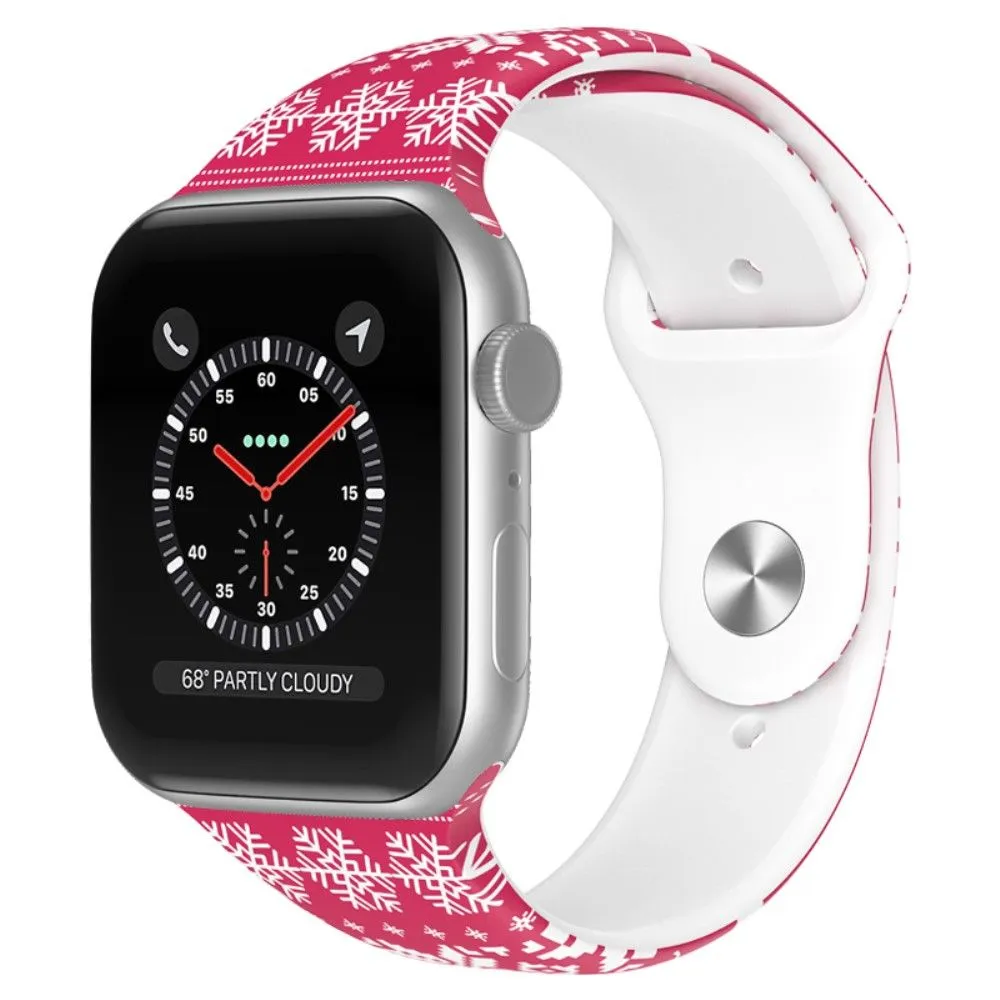 Apple Watch (45mm) christmas pattern silicone watch strap - Christmas Snowflake / Size: L