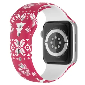 Apple Watch (45mm) christmas pattern silicone watch strap - Christmas Snowflake / Size: L