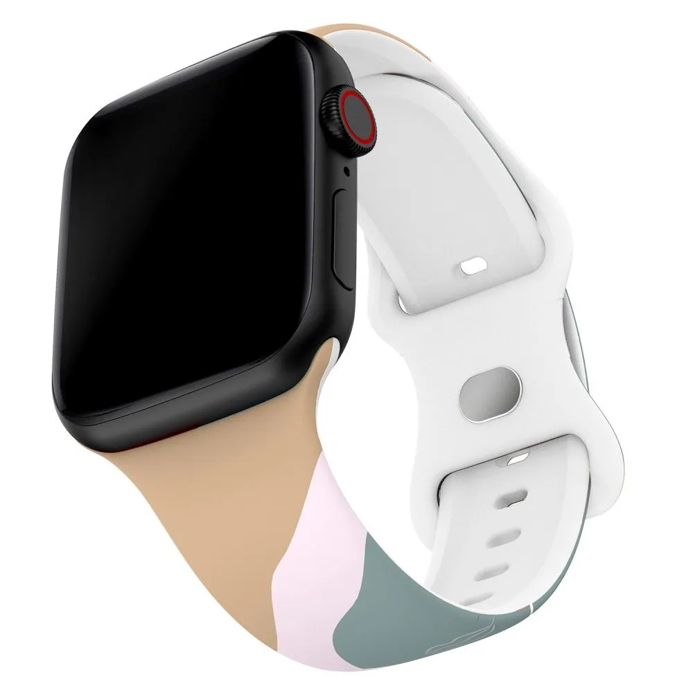 Apple Watch (45mm) morandi silicone watch strap - Morandi Brown / Pink / Green
