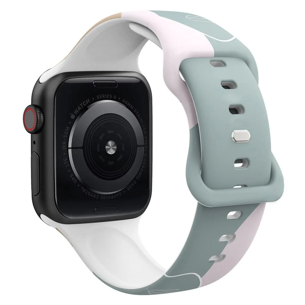 Apple Watch (45mm) morandi silicone watch strap - Morandi Brown / Pink / Green